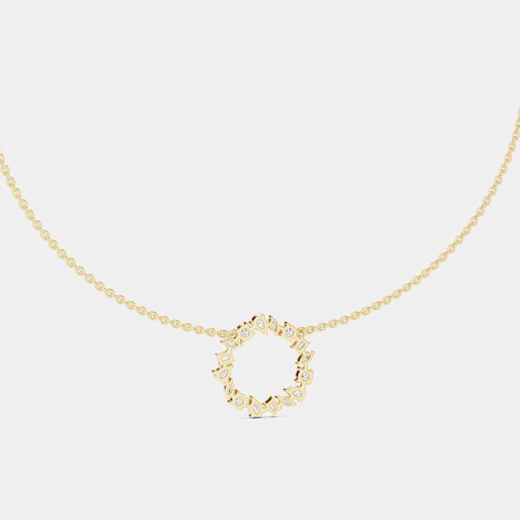 Pre Owned 1.50 cts Mixed Shape Fancy Cut 18k Yellow Gold Lab Grown Diamond Pendant