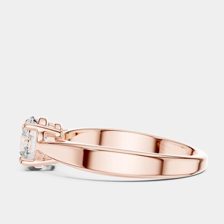 Pre Owned 5.00 cts Round 18k Rose Gold Solitaire Lab Grown Diamond Band RIng Size 53