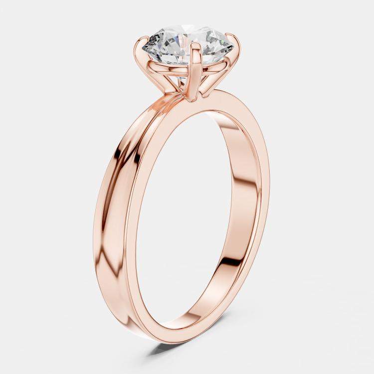 Pre Owned 3.00 cts Round 18k Rose Gold Lab Grown Diamonds Solitaire Diamond Band Size 53