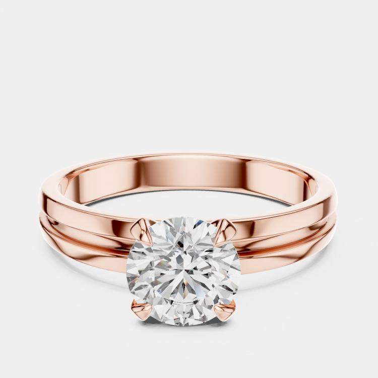 Pre Owned 6.00 cts Round 18k Rose Gold Solitaire Lab Grown Diamond Band Size 53
