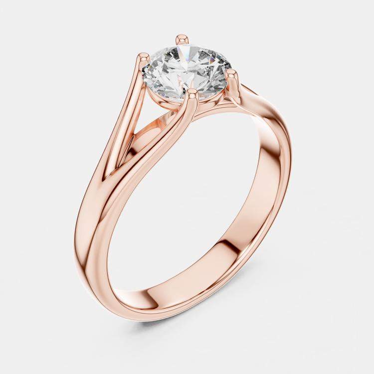 مملوكة مسبقًا 5.00 cts Round 18k Rose Gold Solitaire Lab Grown Diamond Band Size 53