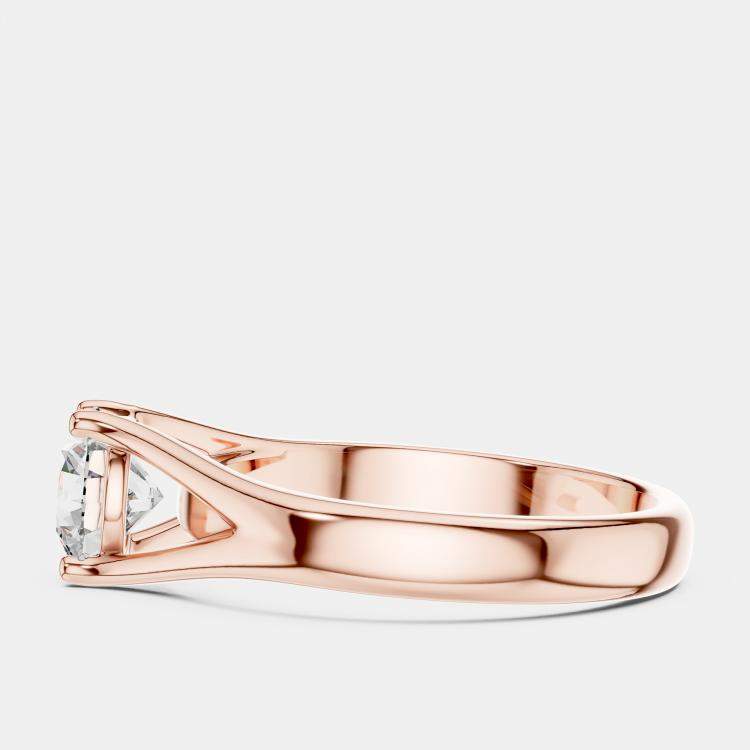 مملوكة مسبقًا 5.00 cts Round 18k Rose Gold Solitaire Lab Grown Diamond Band Size 53