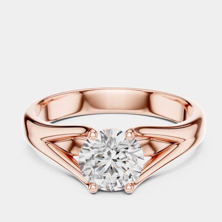 مملوكة مسبقًا 5.00 cts Round 18k Rose Gold Solitaire Lab Grown Diamond Band Size 53