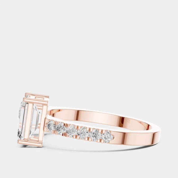 Pre Owned 6.2 cts Multi-Shape 18k Rose Gold Lab Grown Diamond Ring Size 53