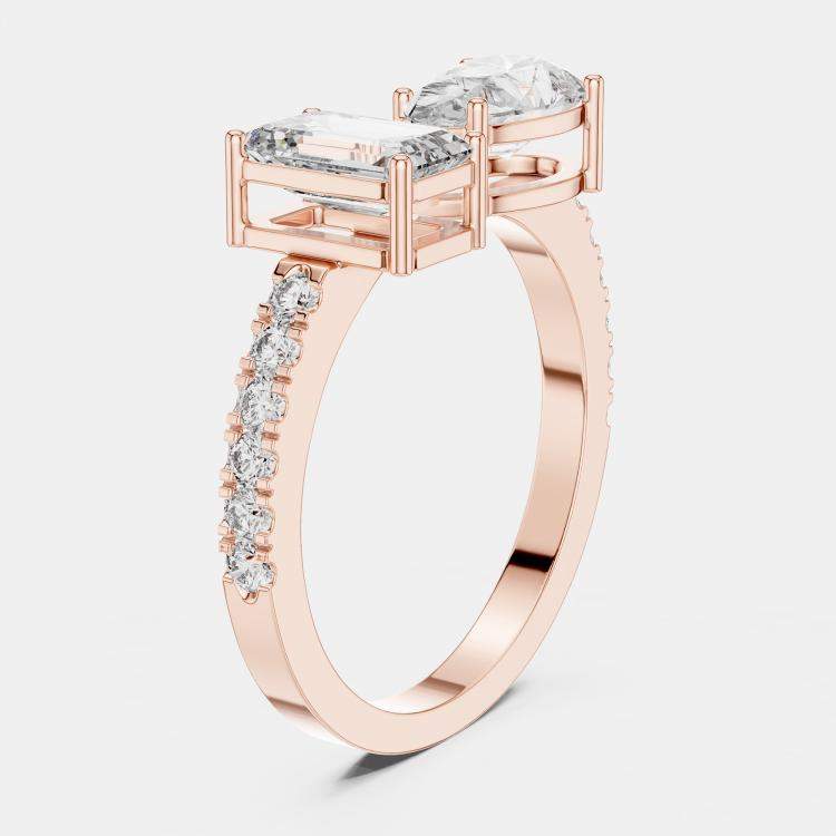 Pre Owned 6.2 cts Multi-Shape 18k Rose Gold Lab Grown Diamond Ring Size 53