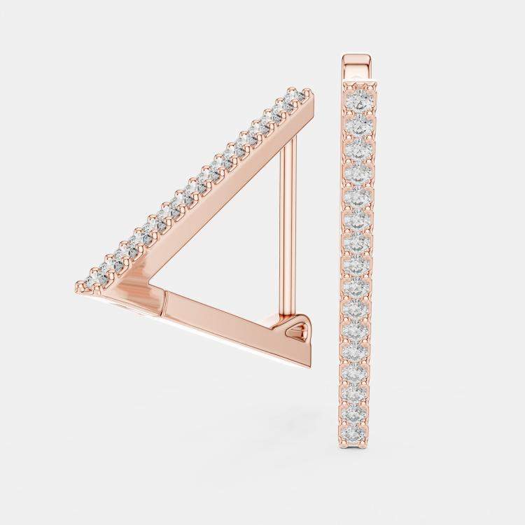 Pre Owned 1.00 cts Round Cut 18k Rose Gold Lab Grown Diamond Earrings