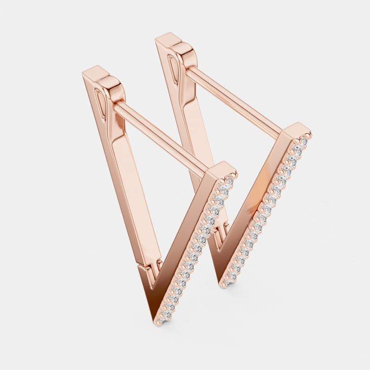 Pre Owned 1.00 cts Round Cut 18k Rose Gold Lab Grown Diamond Earrings
