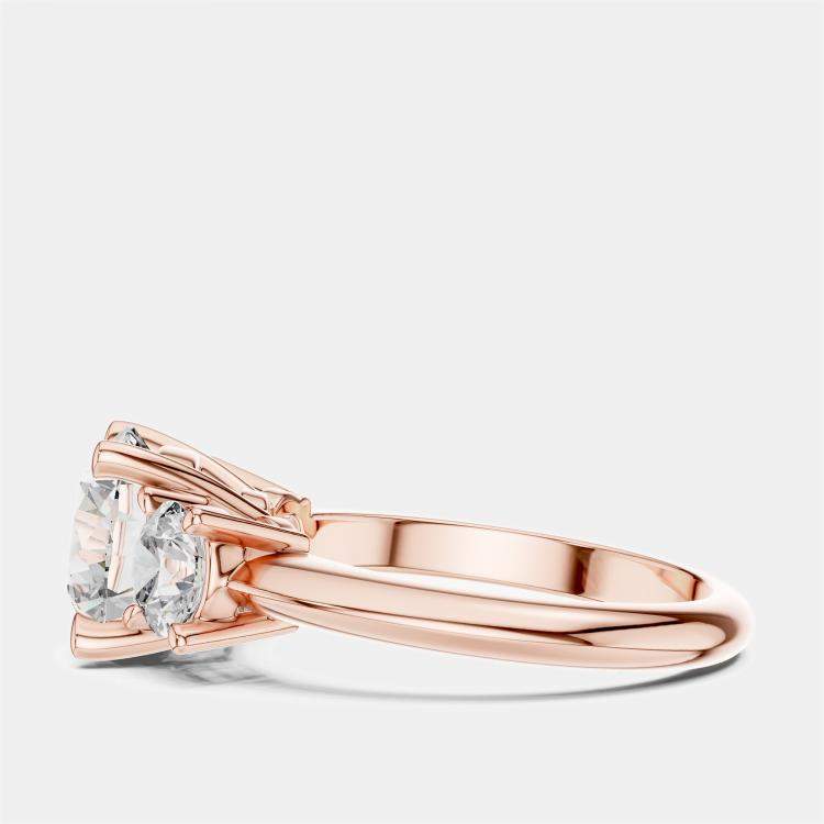 مملوكة مسبقًا 3.00 cts Round 18k Rose Gold Lab Grown Diamond Ring Size 53