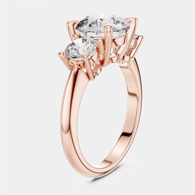 مملوكة مسبقًا 3.00 cts Round 18k Rose Gold Lab Grown Diamond Ring Size 53