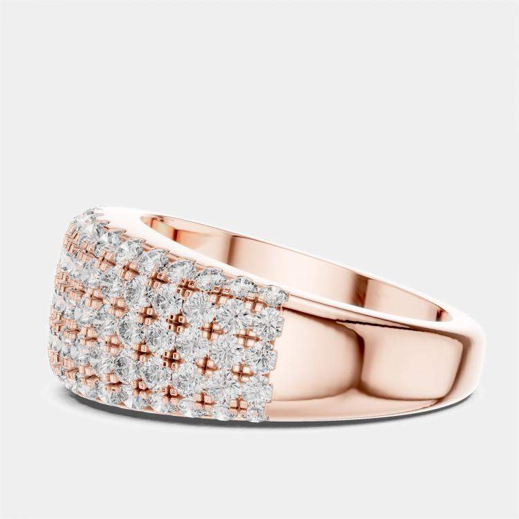 Pre Owned 2 ct Fancy Round Cut 18k Rose Gold Lab Grown Diamond Ring Size 53