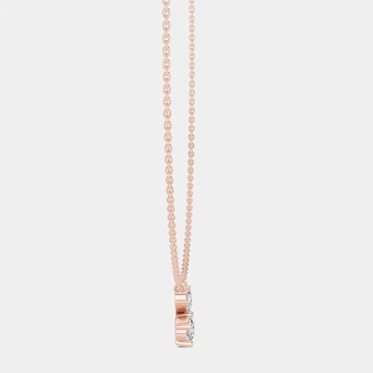 Pre Owned 2.00 cts Fancy Pear Cut 18k Rose Gold Lab Grown Diamond Pendant Necklace