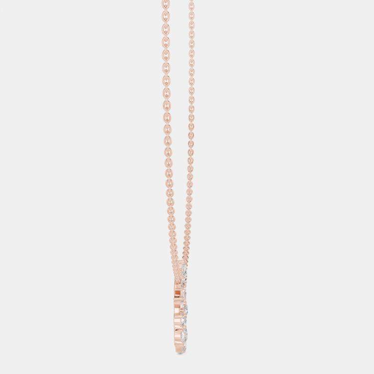 Pre Owned 1.50 cts Mixed Shape Fancy Cut 18k Rose Gold Lab Grown Diamond Pendant
