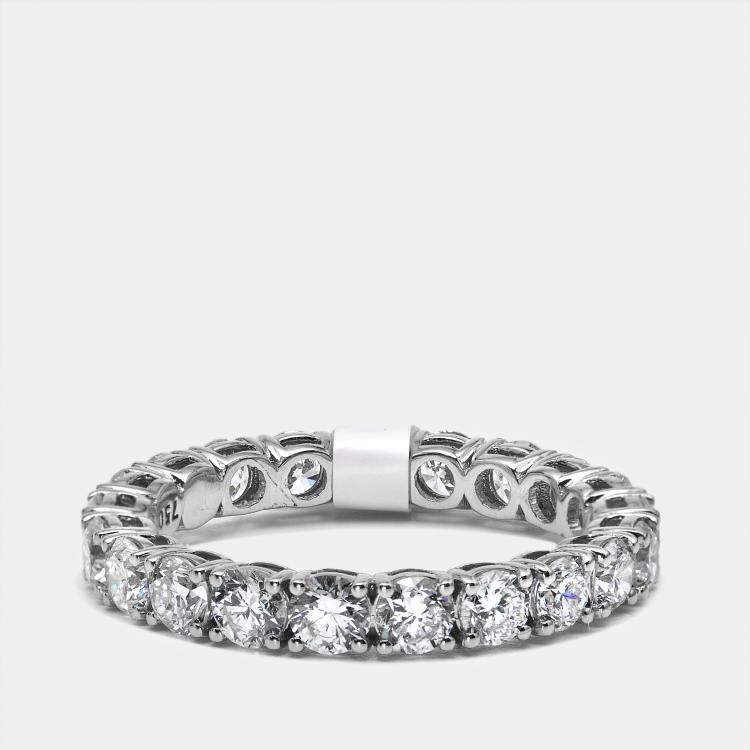 Pre Owned 2.18 cts Round Brilliant Lab Grown Diamonds 18k White Gold Eternity Band Ring Size 53