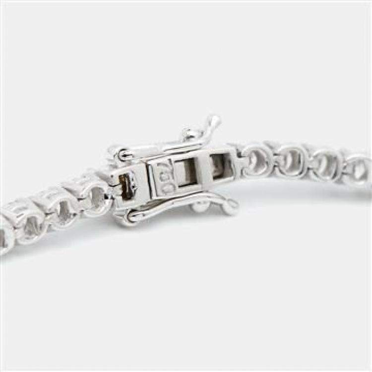 Pre Owned 3.50 cts Round Brilliant Cut Lab Grown Diamonds 18k White Gold Tennis Bracelet