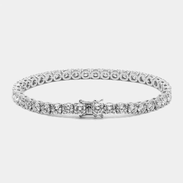 Pre Owned 9.50 cts Round Brilliant Cut Lab Grown Diamonds 18k White Gold Tennis Bracelet