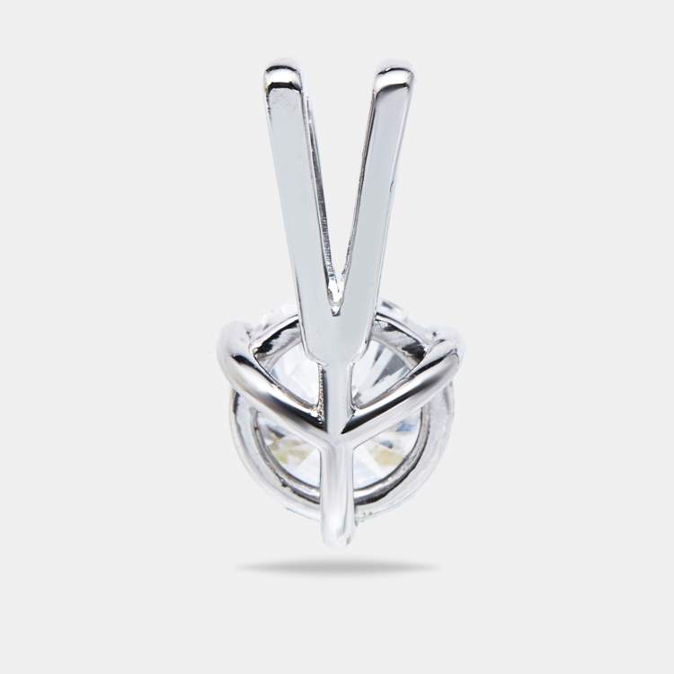 Pre Owned 0.56 cts Round Brilliant Cut 18k White Gold Lab Grown Diamond Pendant
