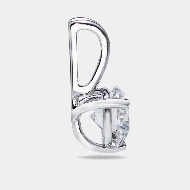 Pre Owned 1.07 cts Round Brilliant Cut 18k White Gold Lab Grown Diamond Pendant