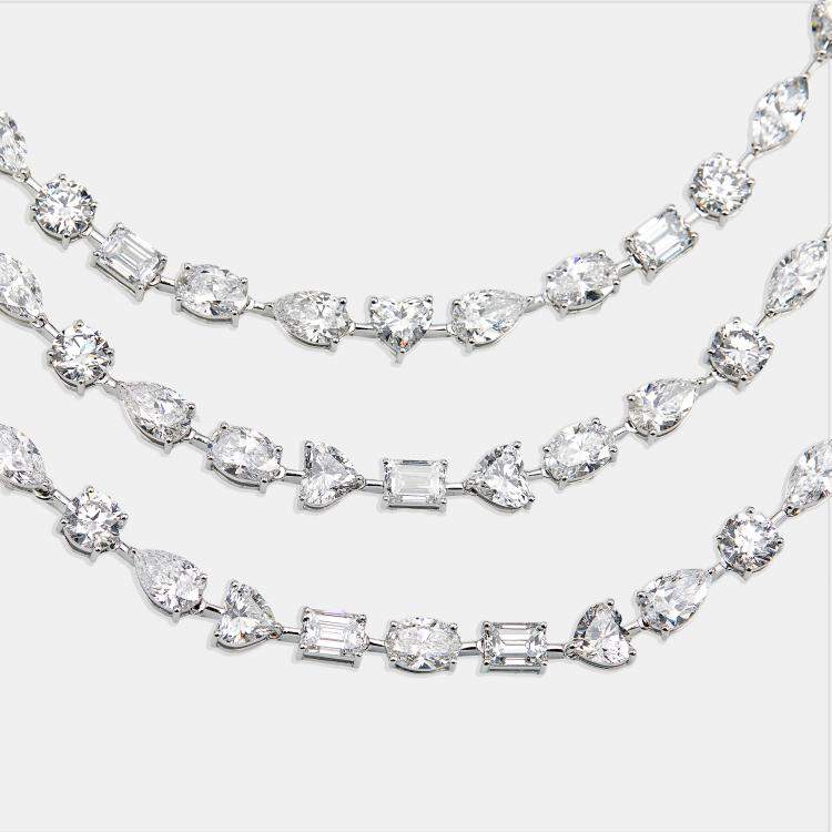 Pre Owned 58.5 cts Lab Grown Diamond 18k White Gold Necklace