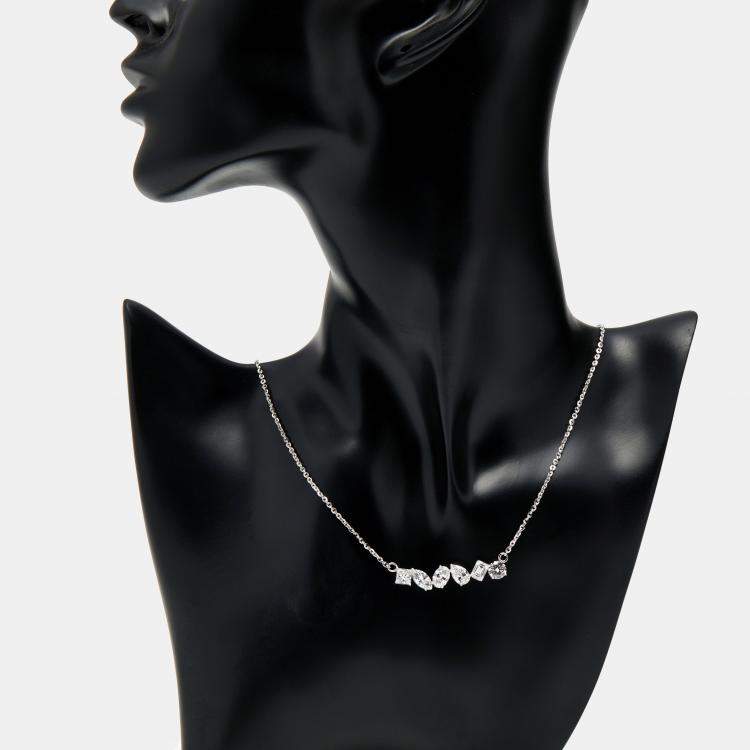 Pre Owned 3 cts Lab Grown Diamond 18k White Gold Necklace