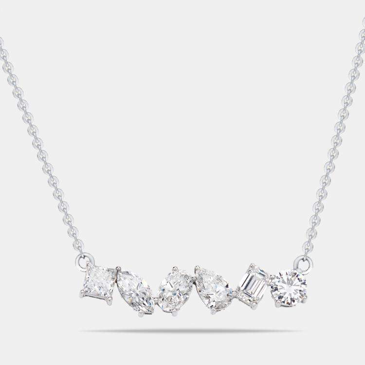 Pre Owned 3 cts Lab Grown Diamond 18k White Gold Necklace