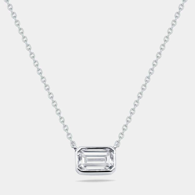 Pre Owned 1.2 cts Lab Grown Diamond 18k White Gold Necklace