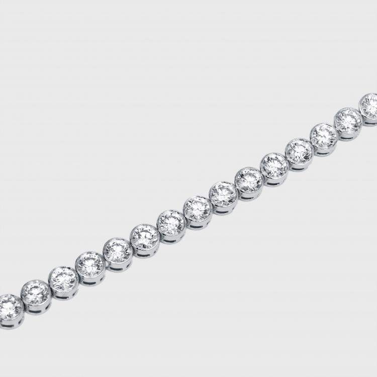 Pre Owned 7.5 cts Round Lab Grown Diamond 18k White Gold Bracelet