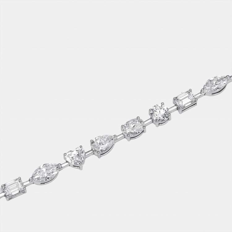 Pre Owned 9.5 cts Lab Grown Diamond 18k White Gold Bracelet
