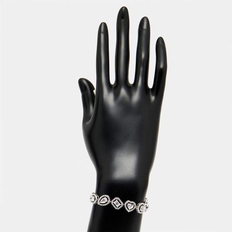 Pre Owned 9.5 cts Lab Grown Diamond 18k White Gold Bracelet