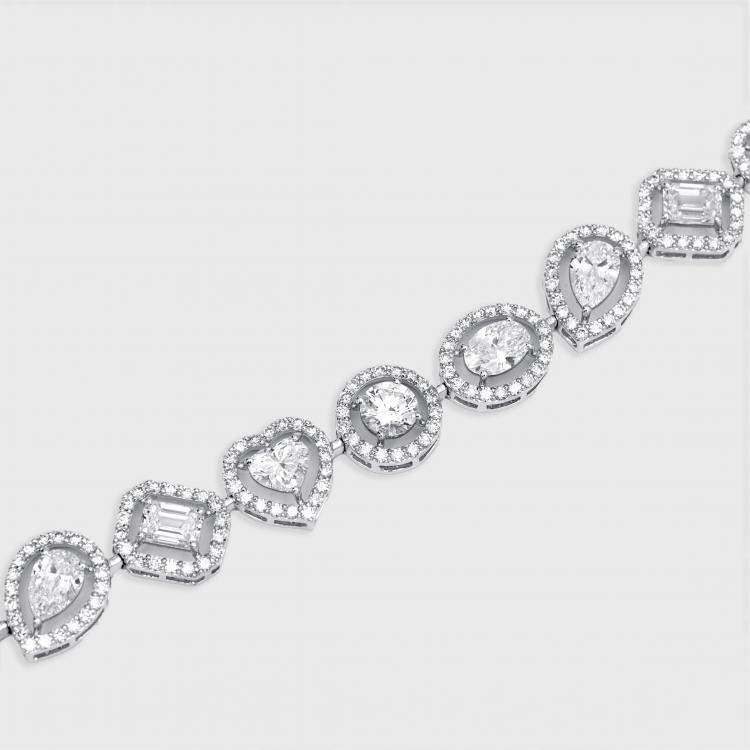 Pre Owned 9.5 cts Lab Grown Diamond 18k White Gold Bracelet