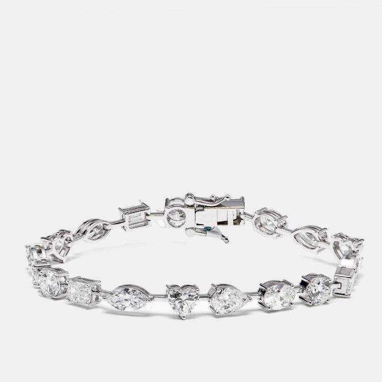Pre Owned 9.5 cts Lab Grown Diamond 18k White Gold Bracelet