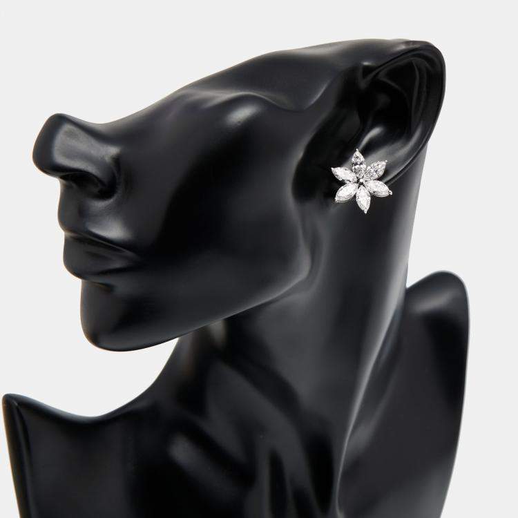 Pre Owned 5.7 cts Marquise Lab Grown Diamonds 18k White Gold Earrings