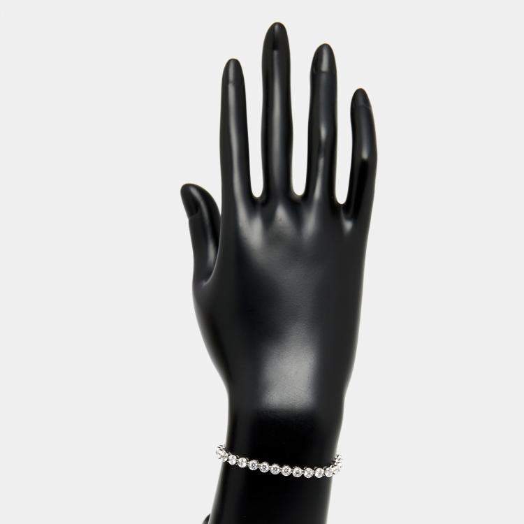 Pre Owned 4.8 cts Round Lab Grown Diamonds 18k White Gold Bracelet