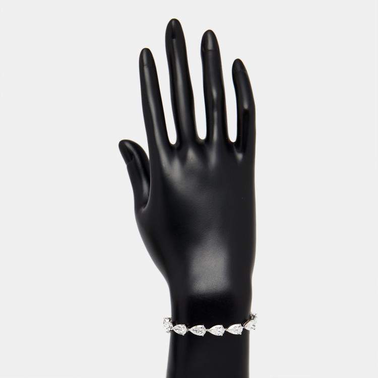 Pre Owned 18 cts Pear Lab Grown Diamonds 18k White Gold Bracelet