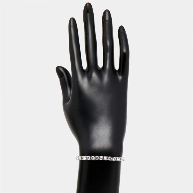 مملوكة مسبقًا 6.4 cts Round Lab Grown Diamonds 18k White Gold Bracelet