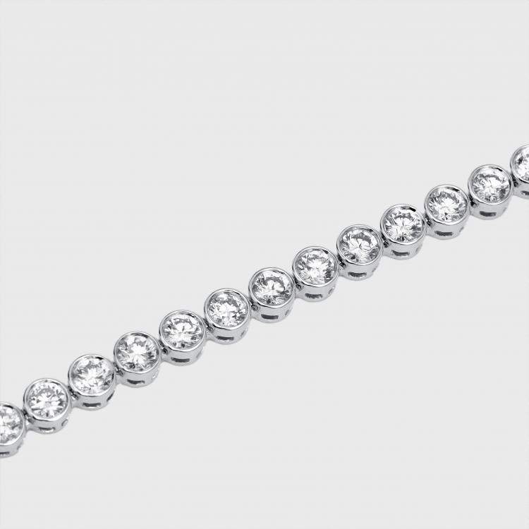 Pre Owned 7.5 cts Round Lab Grown Diamonds 18k White Gold Bracelet