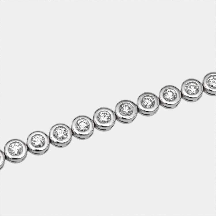 Pre Owned 2.9 cts Round Lab Grown Diamonds 18k White Gold Bracelet