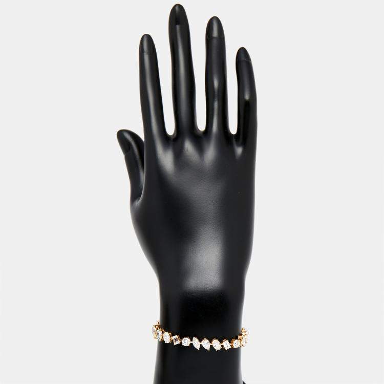 Pre Owned 11.3 cts Mix shape Lab Grown Diamonds 18k Yellow Gold Bracelet