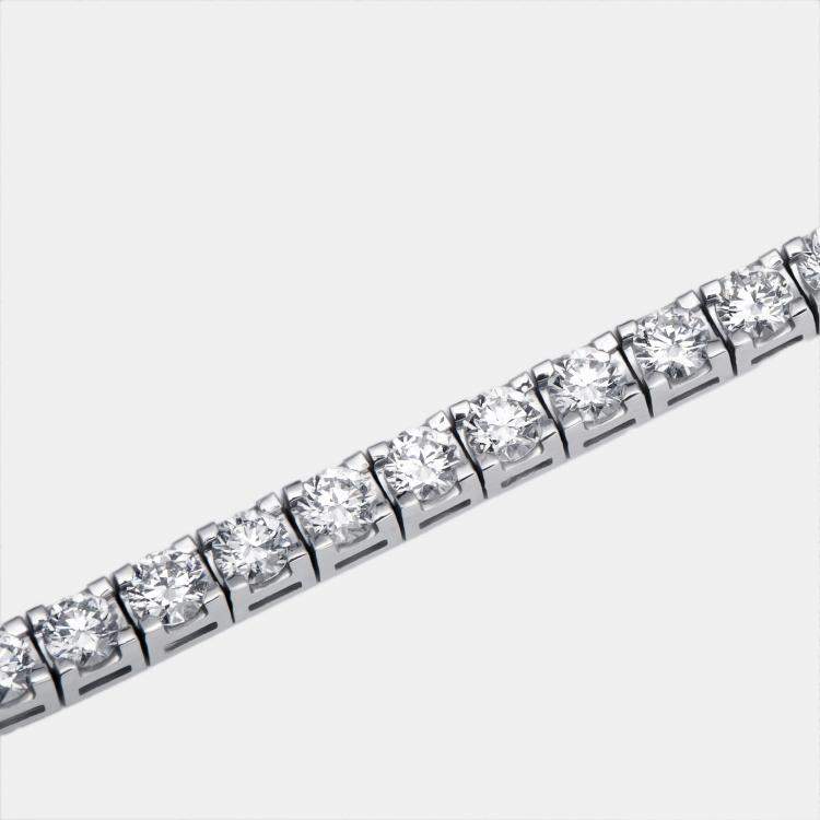 Pre Owned 7 cts Round Lab Grown Diamonds 18k White Gold Bracelet