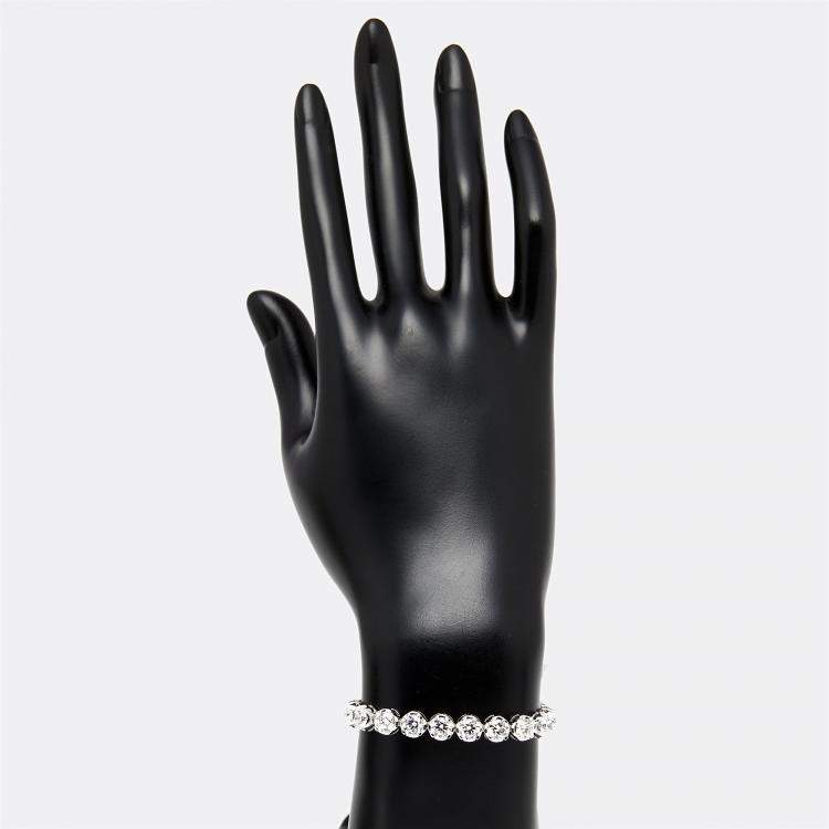 Pre Owned 12.5 cts Round Lab Grown Diamonds 18k White Gold Bracelet