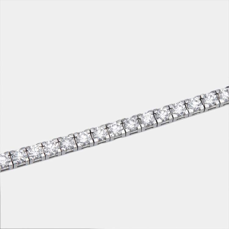 Pre Owned 4.8 cts Round Lab Grown Diamonds 18k White Gold Bracelet