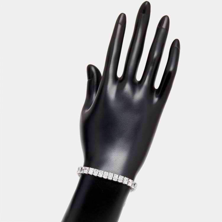 Pre Owned 20.00 cts Radiant Lab Grown Diamonds 18k White Gold Bracelet