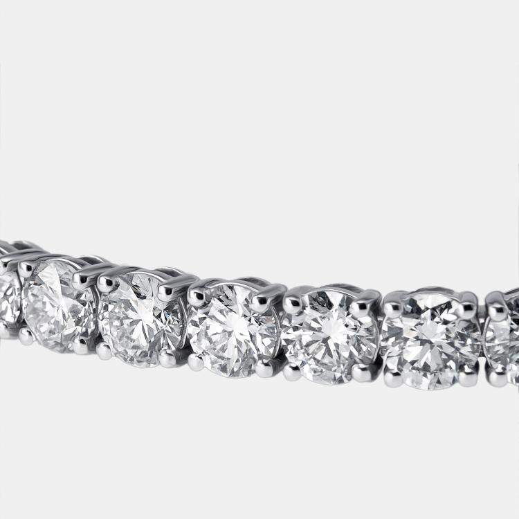 Pre Owned 5.35 cts Round Lab Grown Diamonds 18k White Gold Bracelet