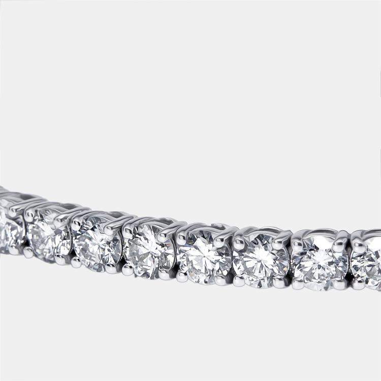 Pre Owned 2.7 cts Round Lab Grown Diamonds 18k White Gold Bracelet