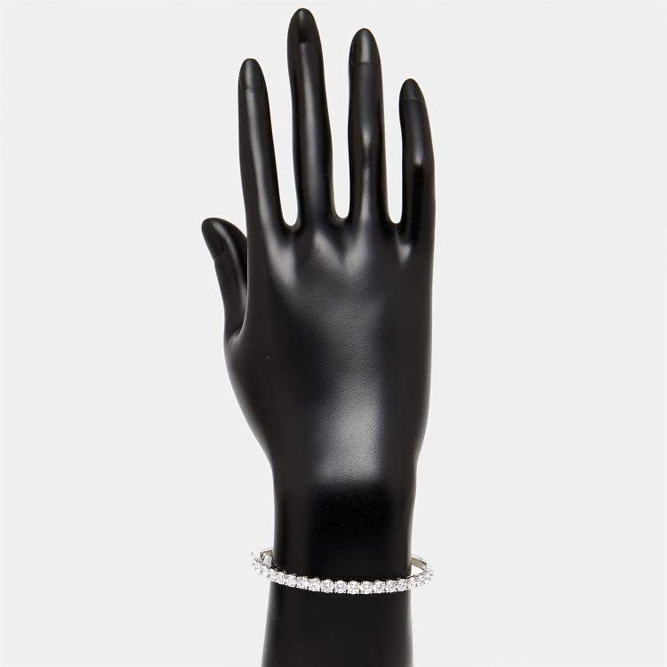 Pre Owned 4.80 cts Round Lab Grown Diamonds 18k White Gold Bracelet