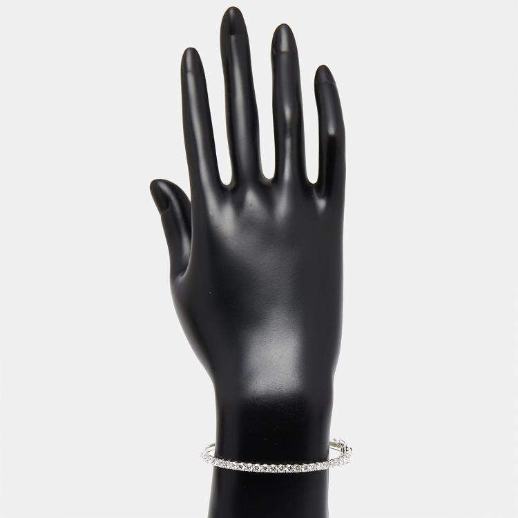 Pre Owned 3.8 cts Round Lab Grown Diamonds 18k White Gold Bracelet