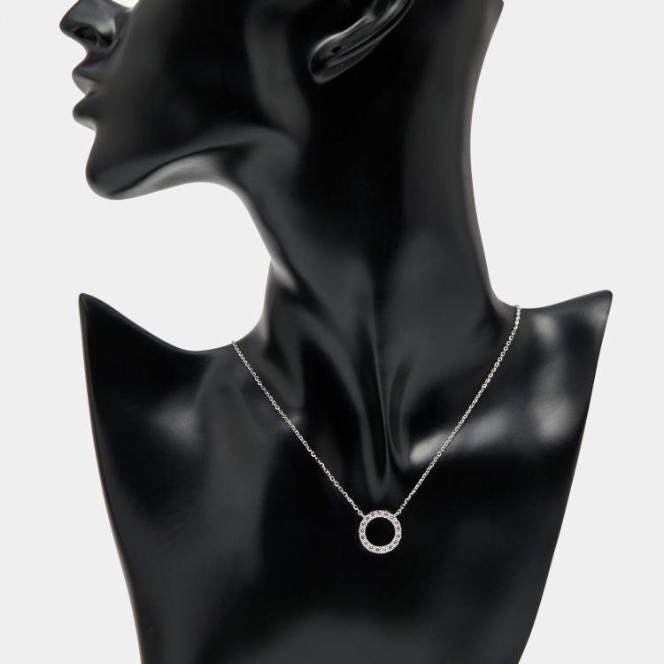 Pre Owned 0.49 cts Round Lab Grown Diamonds 18k White Gold Necklace