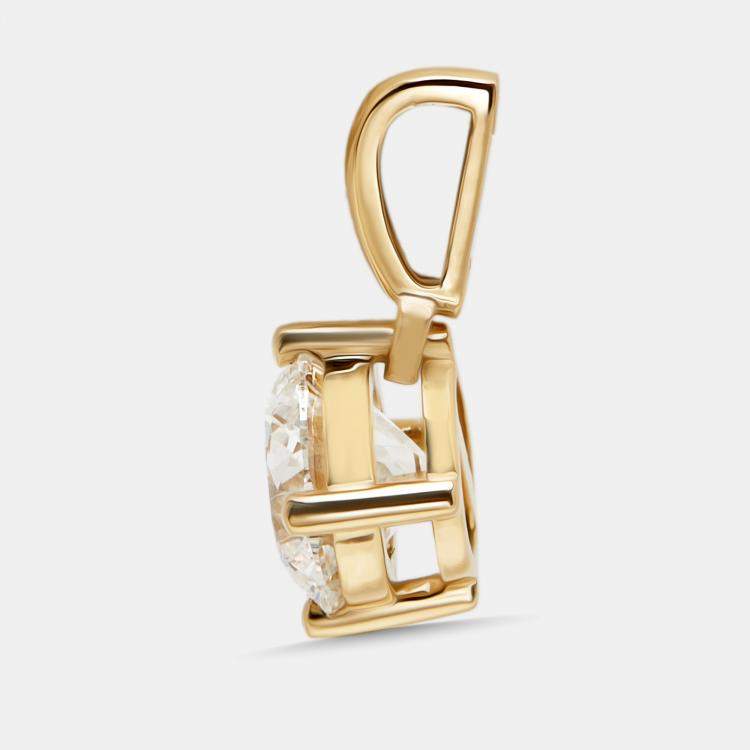 Pre Owned 1.50 cts Round Lab Grown Diamonds 18k Yellow Gold Pendant