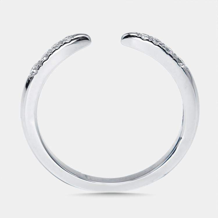 مملوكة مسبقًا 0.17 cts Round Lab Grown Diamonds 18k White Gold Ring Size 50