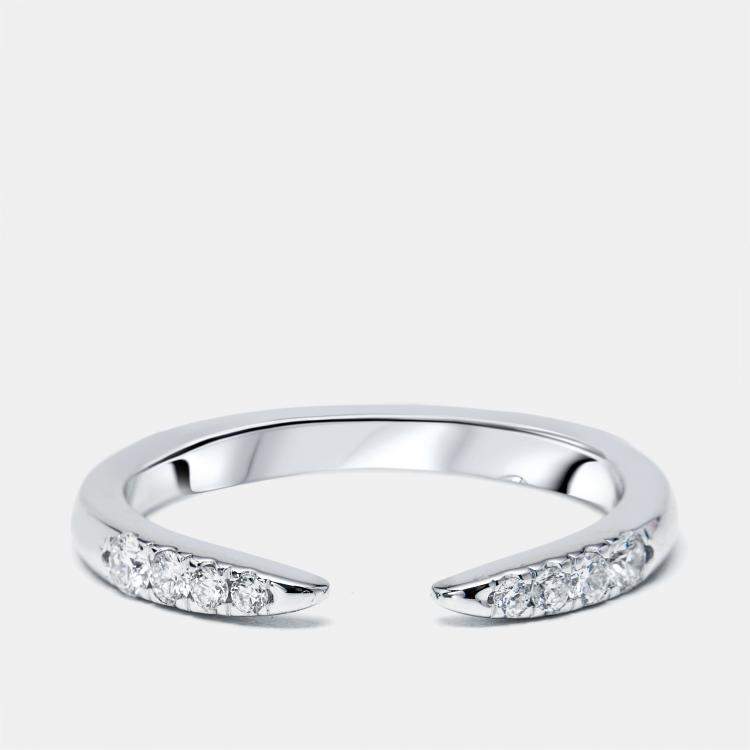 مملوكة مسبقًا 0.17 cts Round Lab Grown Diamonds 18k White Gold Ring Size 50
