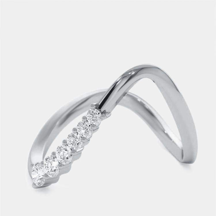 مملوكة مسبقًا 0.35 cts Round Lab Grown Diamonds 18k White Gold Ring Size 51